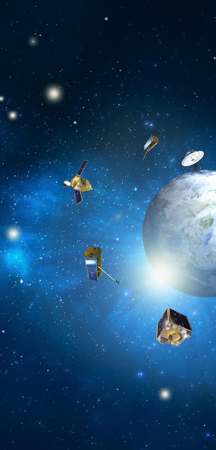 Airbus Space Satellites orbiting the Earth